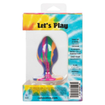 Яркая анальная пробка Cheeky Medium Tie-Dye Plug - 7,5 см. (Цвет: разноцветный)