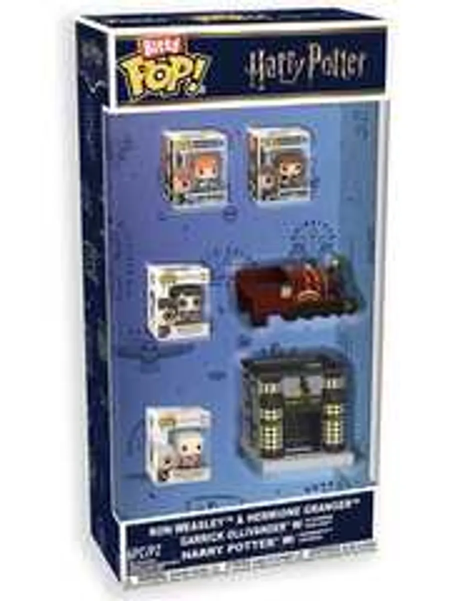 Funko Bitty POP! Harry Potter: Ron and Hermione + Harry with Hogwarts Express + Ollivander with Wand Shop