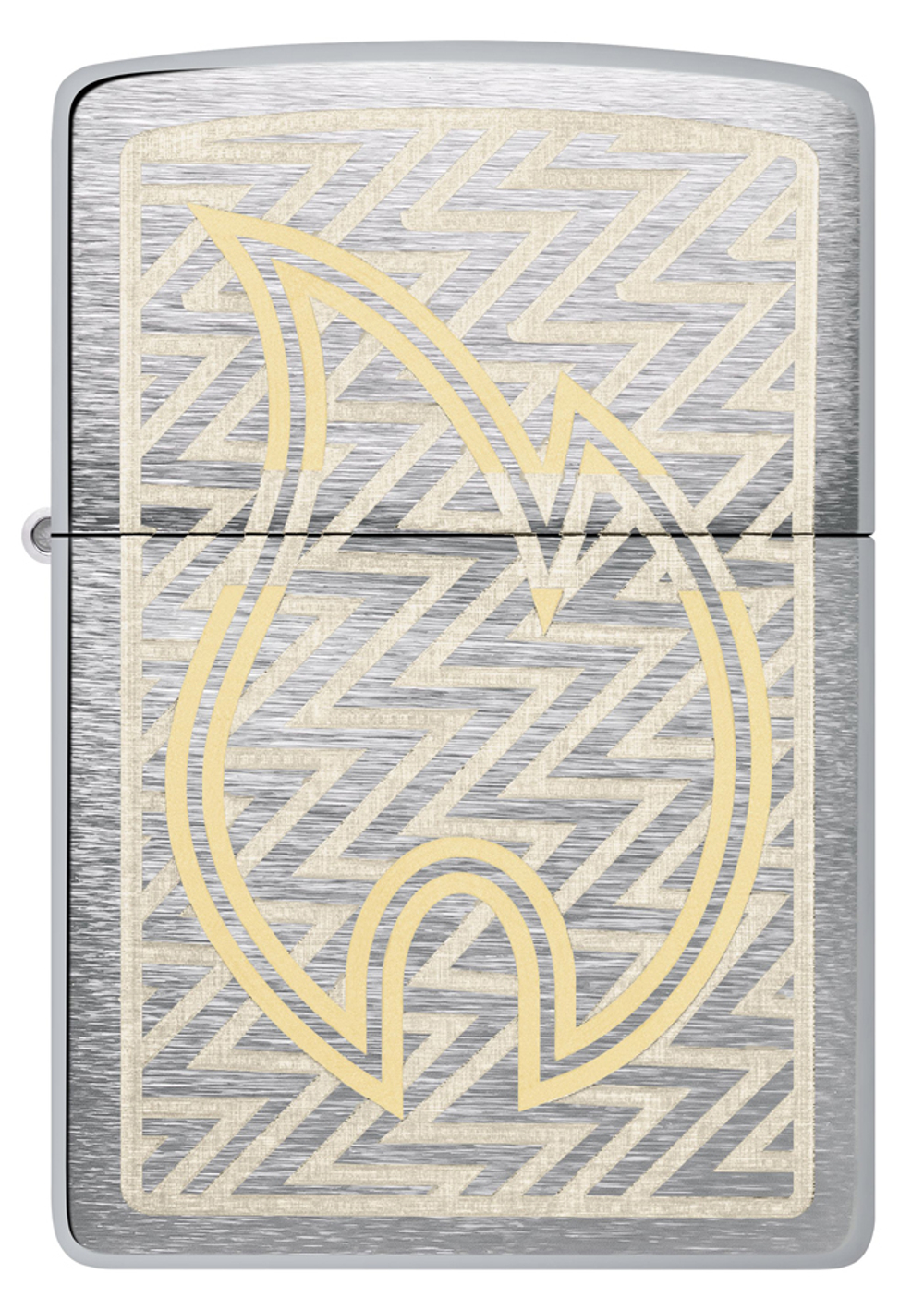 Зажигалка Zippo с покрытием Brushed Chrome, латунь/сталь, серебристая, 38x13x57 мм