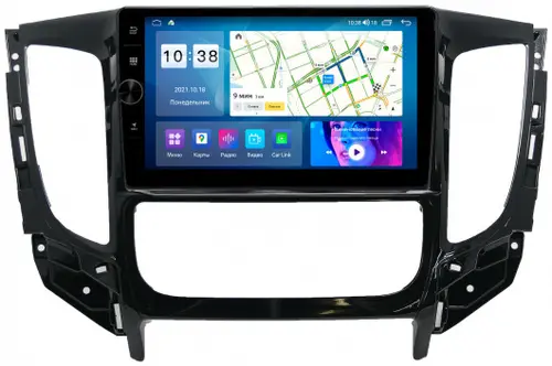 Магнитола для Mitsubishi L200 5 2015-2019 (климат), Pajero Sport 3 2016-2023 (МКПП), FIAT Fullback - Parafar PF168LUX2FHDAV на Android 13, CarPlay, 4G SIM-слот