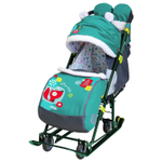 Санки-коляска ника детям НД7-6/4 лисичка изумрудный