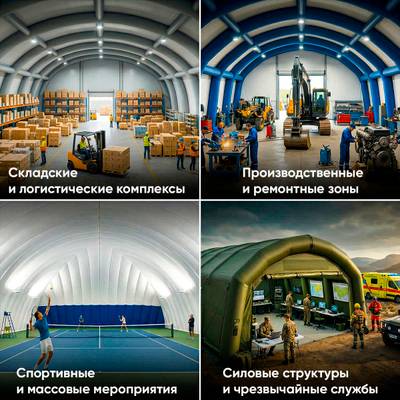 Надувной ангар Oxford 600, постоянная подкачка «Север Индастри», 16×14×7 м