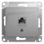 GLOSSA РОЗЕТКА компьютерная RJ45 кат. 5e, механизм, АЛЮМИНИЙ