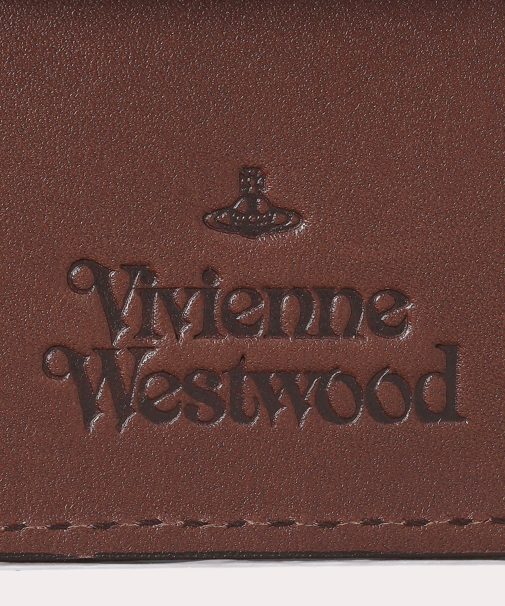 VIVIENNE WESTWOOD УМНЫЙ ДВОЙНОЙ КОШЕЛЕК С КАРМАНОМ ТЕМНО-КОРИЧНЕВЫЙ