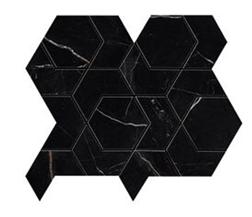 Мозаика/Керамогранит ATLAS CONCORDE MARVEL DREAM Black Atlantis HEX Lapp. 29,6x25,4 AOV1