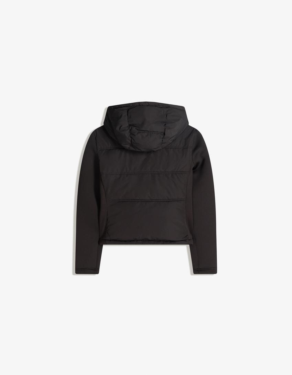 BERSHKA Куртка с капюшоном, черный