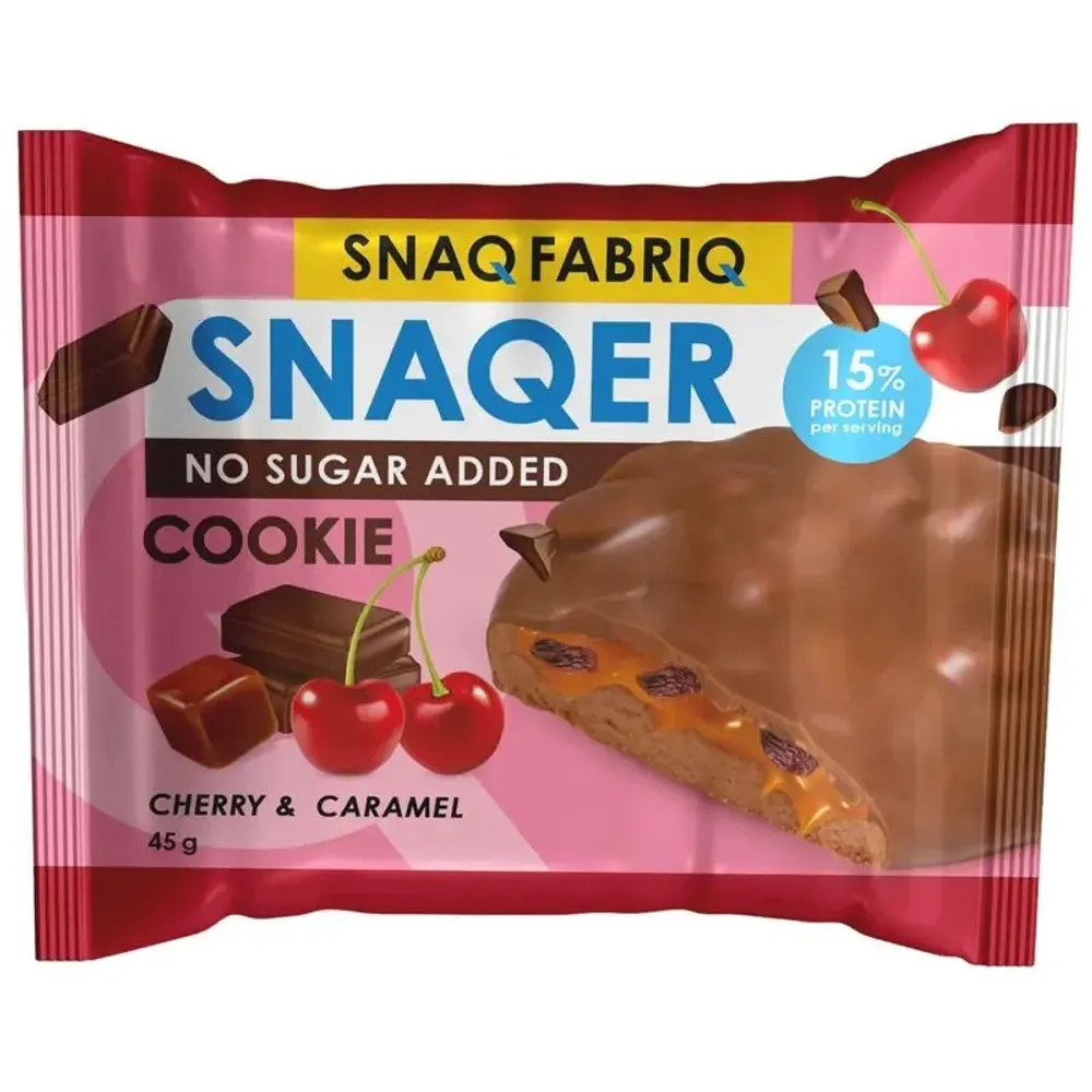 Печенье SNAQ FABRIQ глазированное шоколадное Вишня и карамель 45г