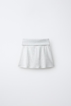 ZARA ЮБКА-ШОРТЫ С ЛАМПАСАМИ, СЕРЫЙ МЕЛАНЖ