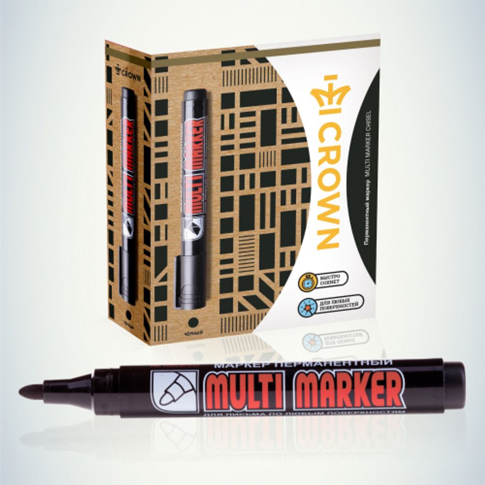 002676 Crown Маркер перманентный MULTI MARKER, ЧЕРНЫЙ пулевидный 3мм (CPM-800) | Канцтовары