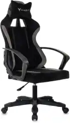 Кресло игровое Knight Optimum черный/серый с подголов. крестов. пластик