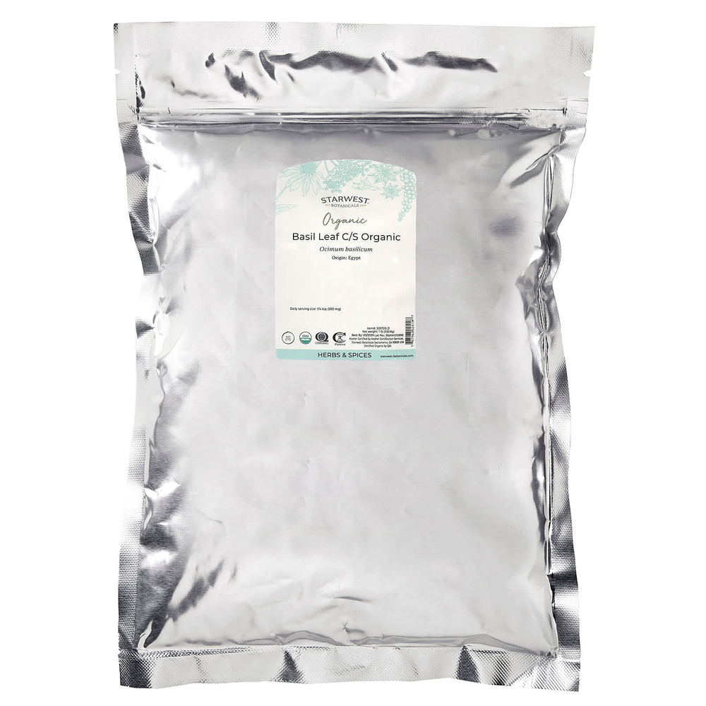 Starwest Botanicals, органические листья базилика, 453,6 г (1 фунт)