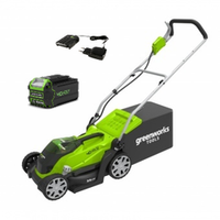 Аккумуляторная газонокосилка Greenworks G40LM35K5, 40v, 35 см, (2501907UG), с аккумулятором 5 А·ч и зарядным устройством