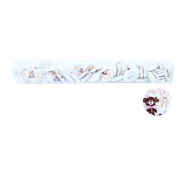 Пуговицы дерево 2 прокола 28L=18 мм, декоративные Мультяшные персонажи, 50 шт, Мишки 5