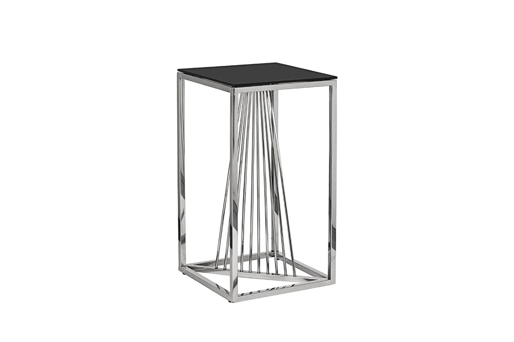 Стол журнальный 38x38x70 Garda Decor черный/серебряный