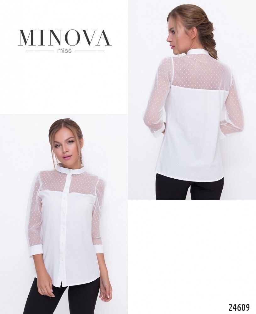 Блуза 1095-белый Minova Блуза 1095-белый Minova