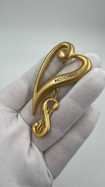 Брошь Сердце с подвеской Доллар Moschino