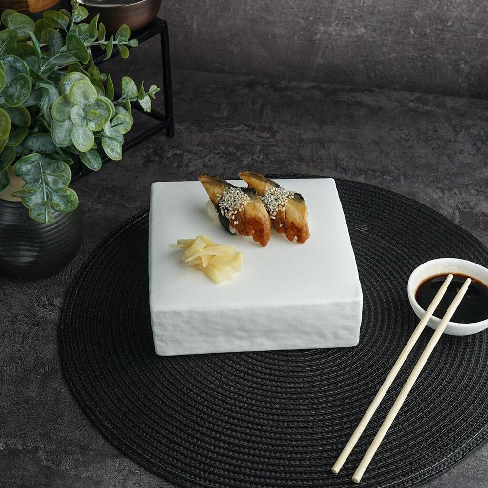 Блюдо квадратное 16*16 см h5,4 см брусок для закусок White Matt Panasia P.L. Proff Cuisine [2]
