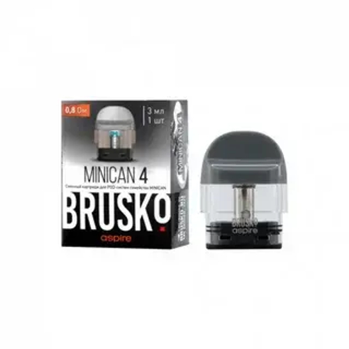 Картридж BRUSKO Minican 4, 3мл (0,8ом/1шт.) (Кр.1) Чёрный (Black) (Верхнее наполнение)(ЧЗ)
