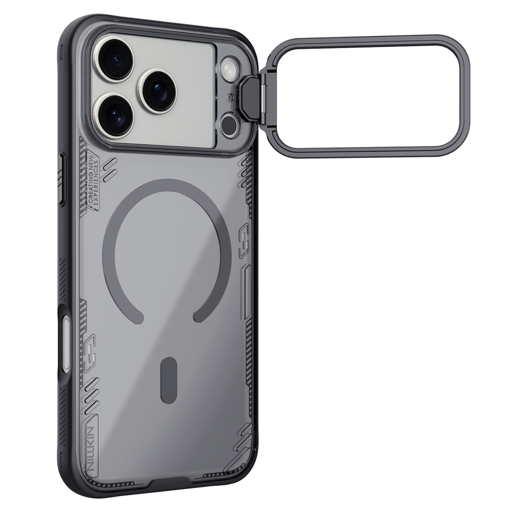 Чехол прозрачный черного цвета с MagSafe на iPhone 17 Pro и 18 Pro, серия Iceblade Prop Magnetic (версия с прозрачной крышкой объектива) от Nillkin