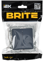 BRITE Выключатель 2-клавишный перекрестный 10А ВС10-2-3-БрМ маренго IEK