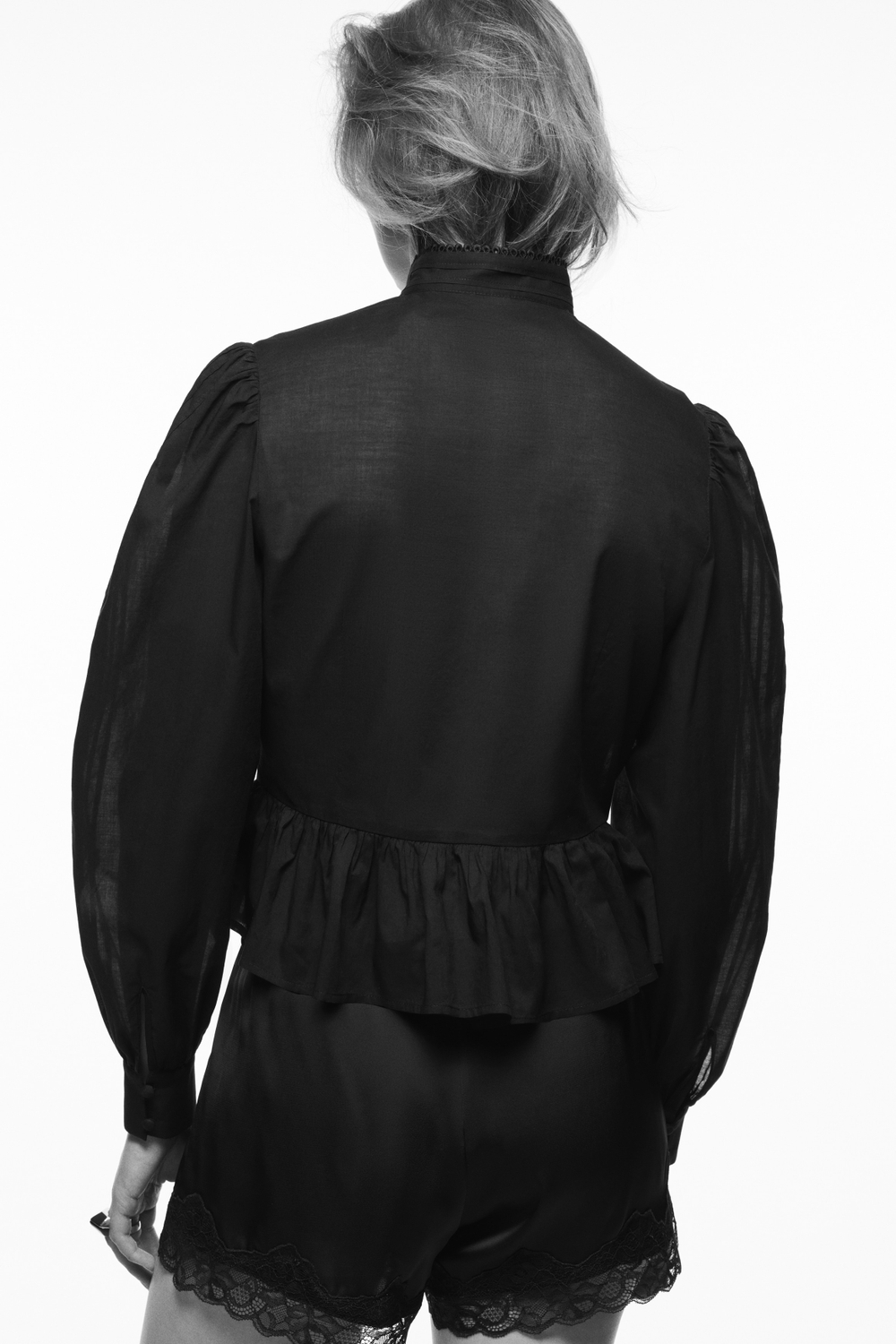 Хлопковая блуза с баской - H&M