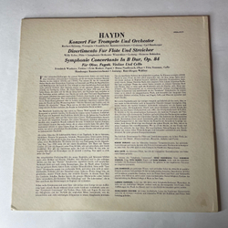Винтажная виниловая пластинка LP Haydn Йозеф Гайдн, Konzert F r Trompete Und Orchester, Симфония Symphonie Concertante In B Dur, Op. 84 Fur Oboe, Fagott, Violine Und Cello (Германия 1959)