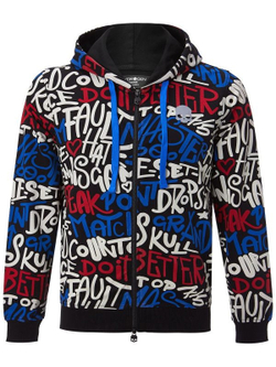 Мужская теннисная кофта Hydrogen Graffiti FZ Hoodie Man - черный
