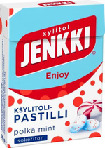 Пастилки с ксилитом Jenkki Enjoy "Polka Mint" "Мята с ксилитом" 50 г (из Финляндии)