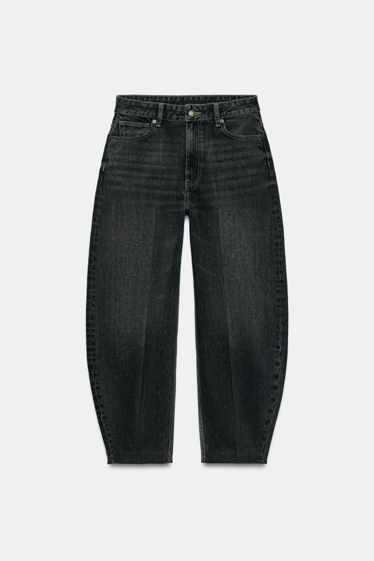 ZARA ДЖИНСЫ TAPERED С ВЫСОКОЙ ПОСАДКОЙ — ZW COLLECTION, АНТРАЦИТОВО-СЕРЫЙ