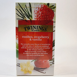 Чай ройбуш TWININGS "Infuso rooibos, strawberry & vanilla" с добавками (клубника, ваниль) 20 пакетиков 40 г (из Финляндии)