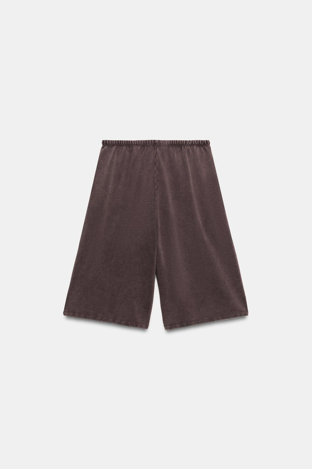 ZARA ШОРТЫ С ЭФФЕКТОМ ПОТЕРТОСТИ И ШНУРКОМ, СЕРО-ЛИЛОВЫЙ