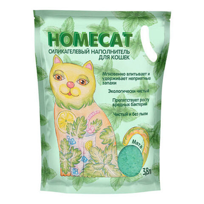 HOMECAT Мята Силикагелевый наполнитель для кошачьих туалетов с ароматом мяты