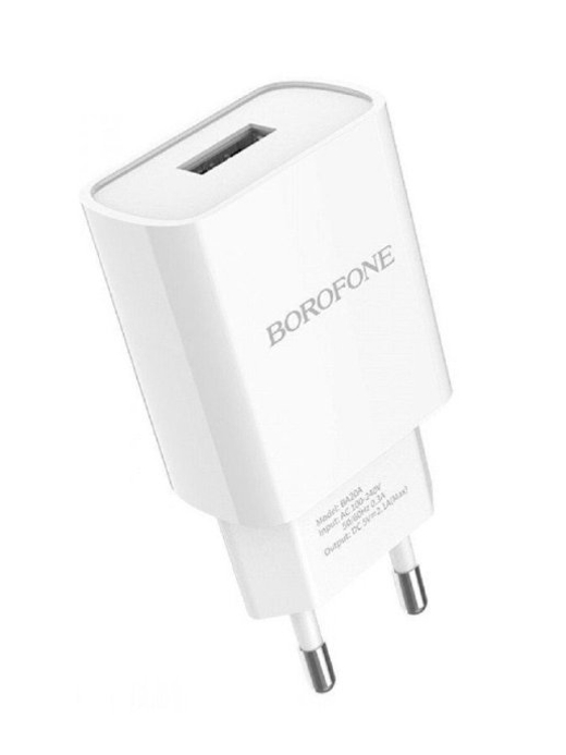 Сетевая зарядка 1-гнездо USB 5-12В 2.1А BOROFONE