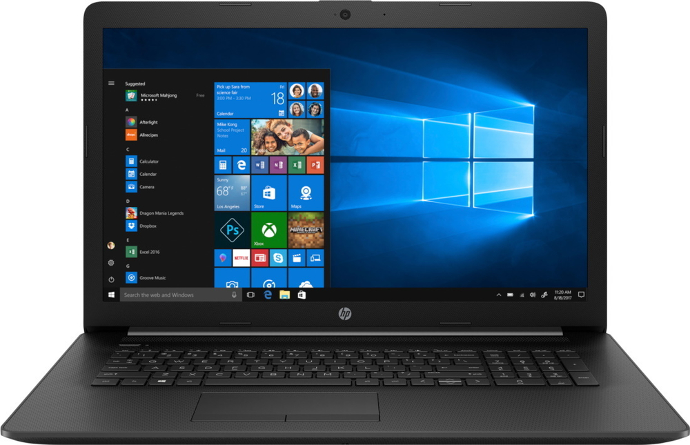 Ноутбук HP 17-by2018ur Pentium Gold 6405U/4Gb/1Tb/Intel UHD Graphics/17.3;/SVA/HD+ (1600x900)/Windows 10/black/WiFi/BT/Cam 22Q62EA