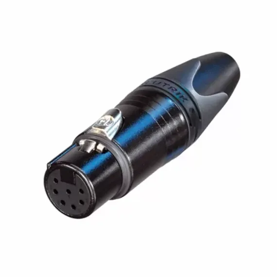 Neutrik NC7FXX-B кабельный разъем XLR female черненый корпус, золоченые контакты 7 контактов