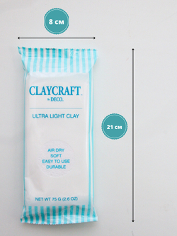 Полимерная глина для лепки Ultra Light Clay CLAYCRAFT BY DECO, глина самозатвердевающая японская , 75 гр.