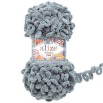 Пряжа Alize (Ализе) Puffy Fine / уп.5 мот. по 100 г, 14м, 87 серо-голубой