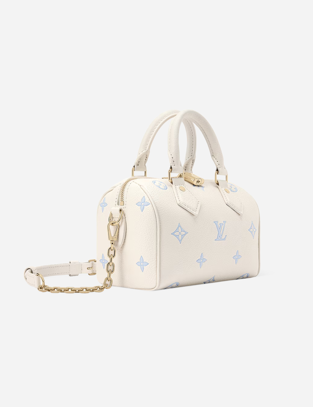 Сумка Louis Vuitton Speedy Bandoulière 20 "Milky White/Blue"