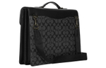 COACH Graham Coated Canvas With Refined Calfskin Portable One Shoulder Crossbody Briefcase Large Men"s Black