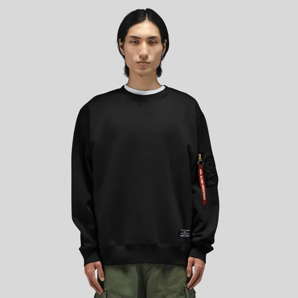 Толстовка мужская ALPHA INDUSTRIES UTILITY POCKET CREW RELAXED FIT SWEATSHIRT