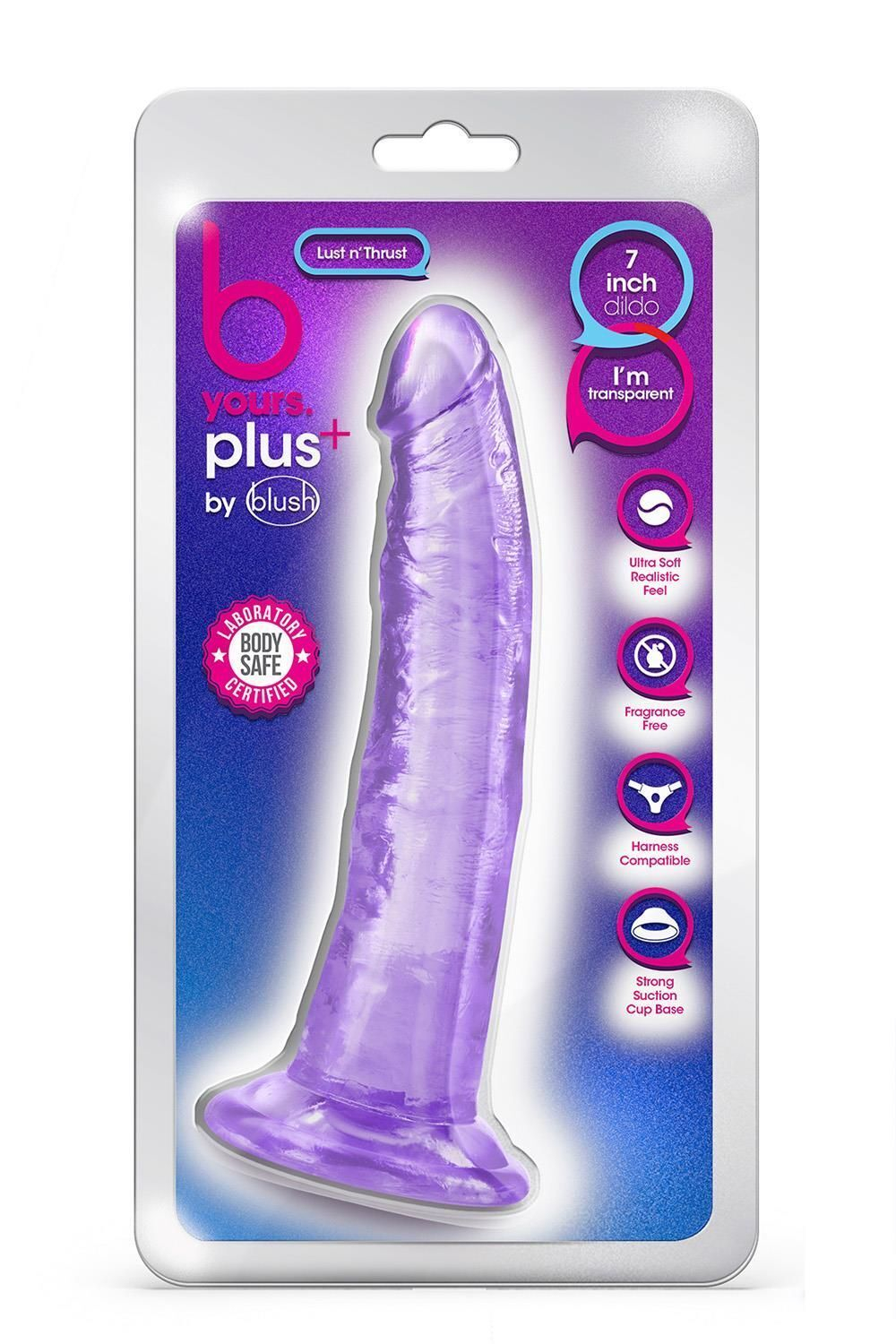 Фиолетовый фаллоимитатор Lust N’ Thrust - 19 см. (Цвет: фиолетовый)