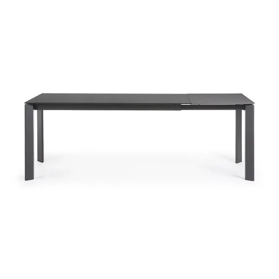 Раздвижной стол Axis 160-220x90 см, черное стекло, черный каркас