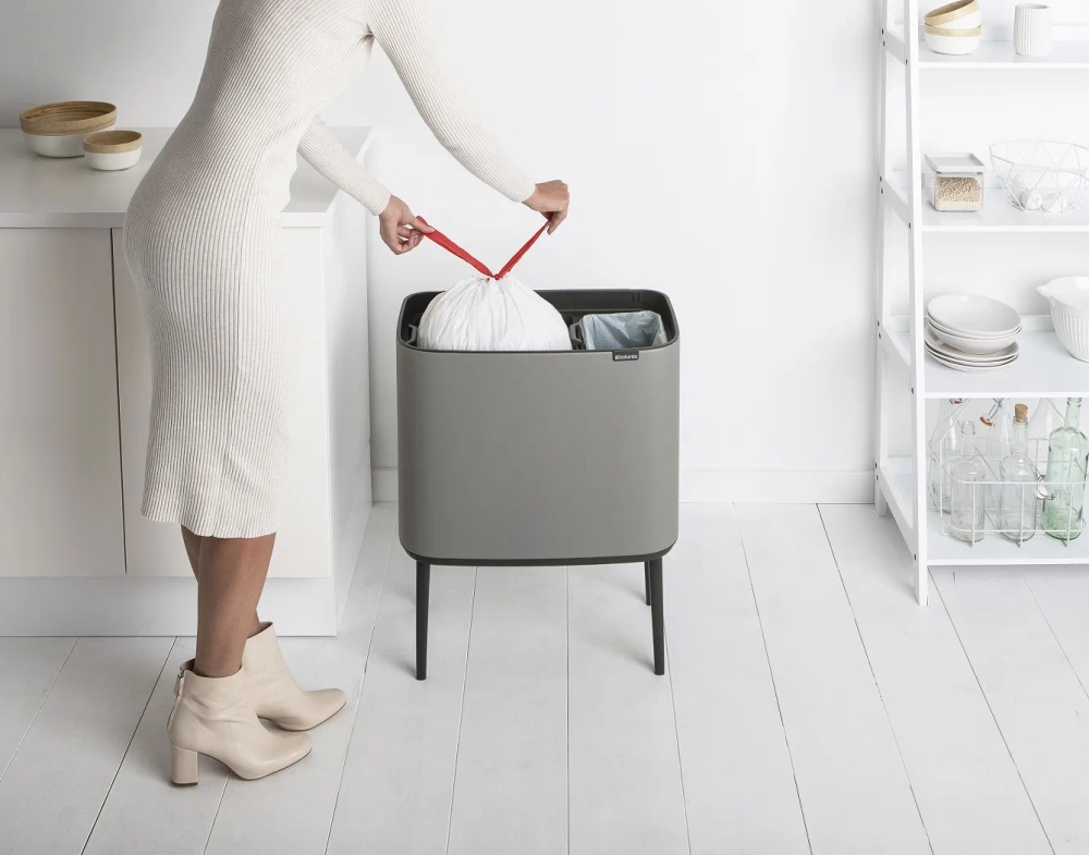 Brabantia Bo Touch 11+23л мусорный контейнер для минерального бетона серый EAN 8710755127243