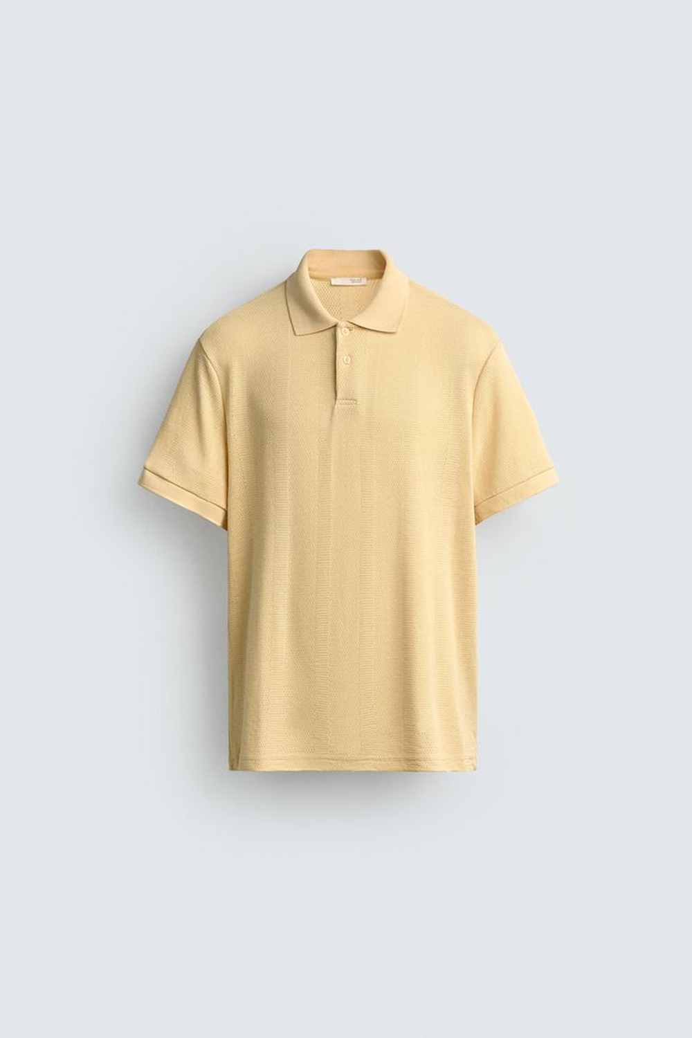 ZARA ЖАККАРДОВОЕ ПОЛО КЛАССИЧЕСКОГО КРОЯ В ПОЛОСКУ, ЖЕЛТЫЙ