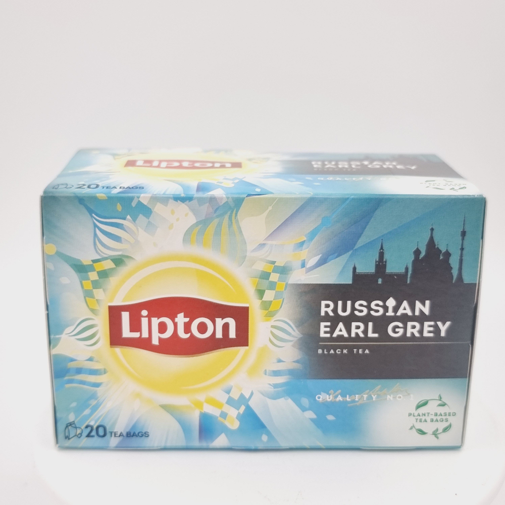 Lipton Чай черный Russian Earl Grey с бергамотом 20 пакетиков, 40 г (из Финляндии)