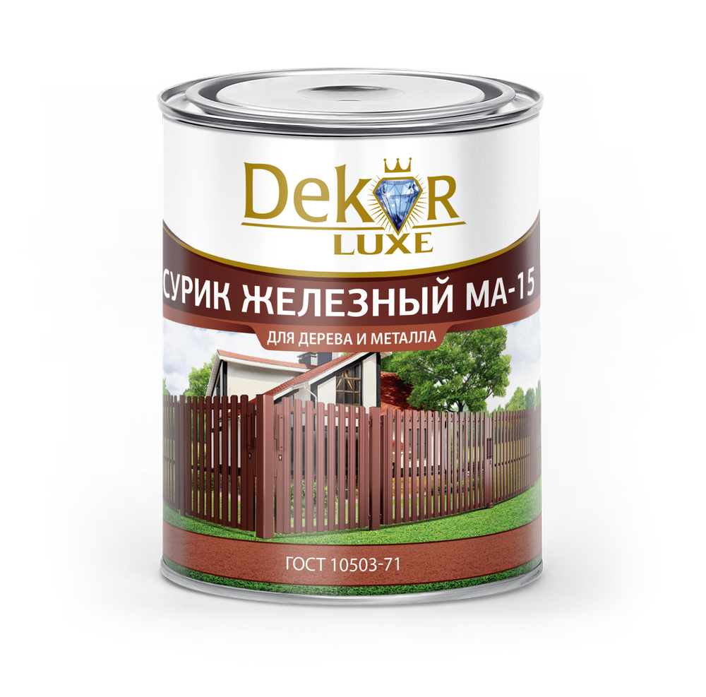 DEKOR LUXE  Краска МА-15 Сурик железный 0,8кг ГОСТ (Кубанские краски)