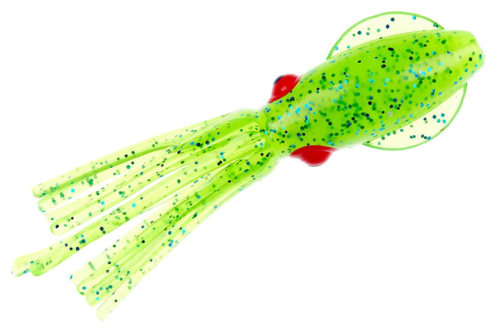 Приманки HIGASHI Squid 11 (set-10pcs) #05 (Chartreuse - Blue flakes)