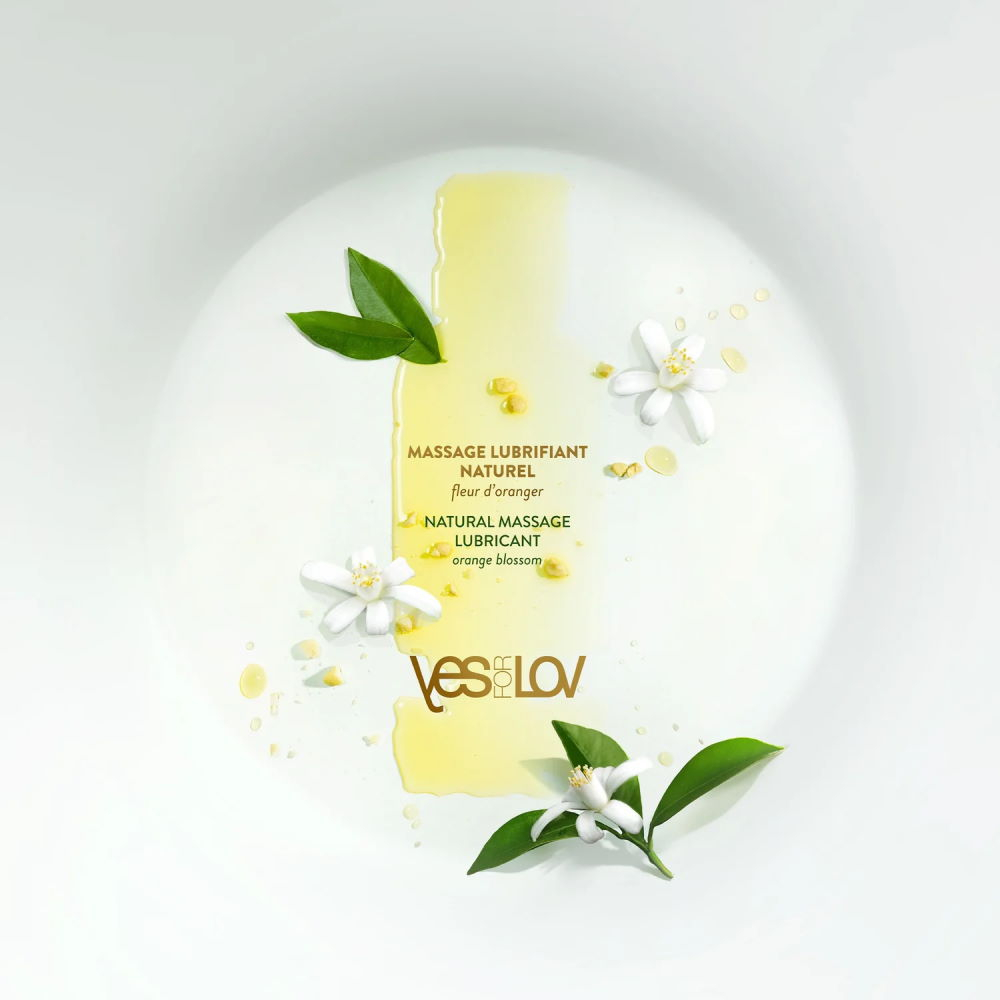 Массажное масло и лубрикант 3в1 с ароматом цветка апельсина Yesforlov "NATURAL MASSAGE LUBRICANT WITH ORGAN"