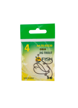 Крючок рыболовный Fish Crystal JIG TROUT 55230 с большим ушком № 4 (5 упаковок)
