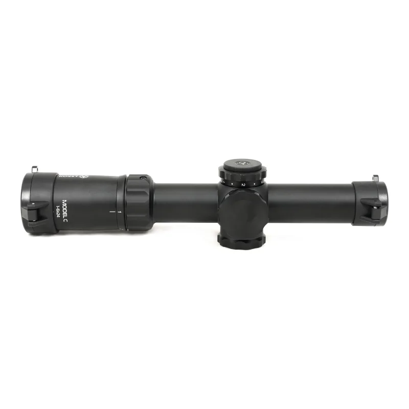 Оптический прицел ARKON Model C 1-6x24 MC3-CDL - вид сбоку, крышки барабанчиков ввода поправок